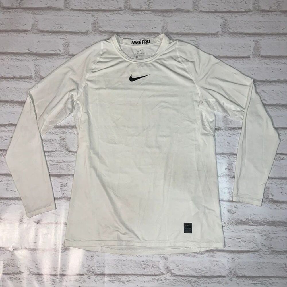 Nike Pro Dri-FIT White Long Sleeve Compression Base Layer Shirt